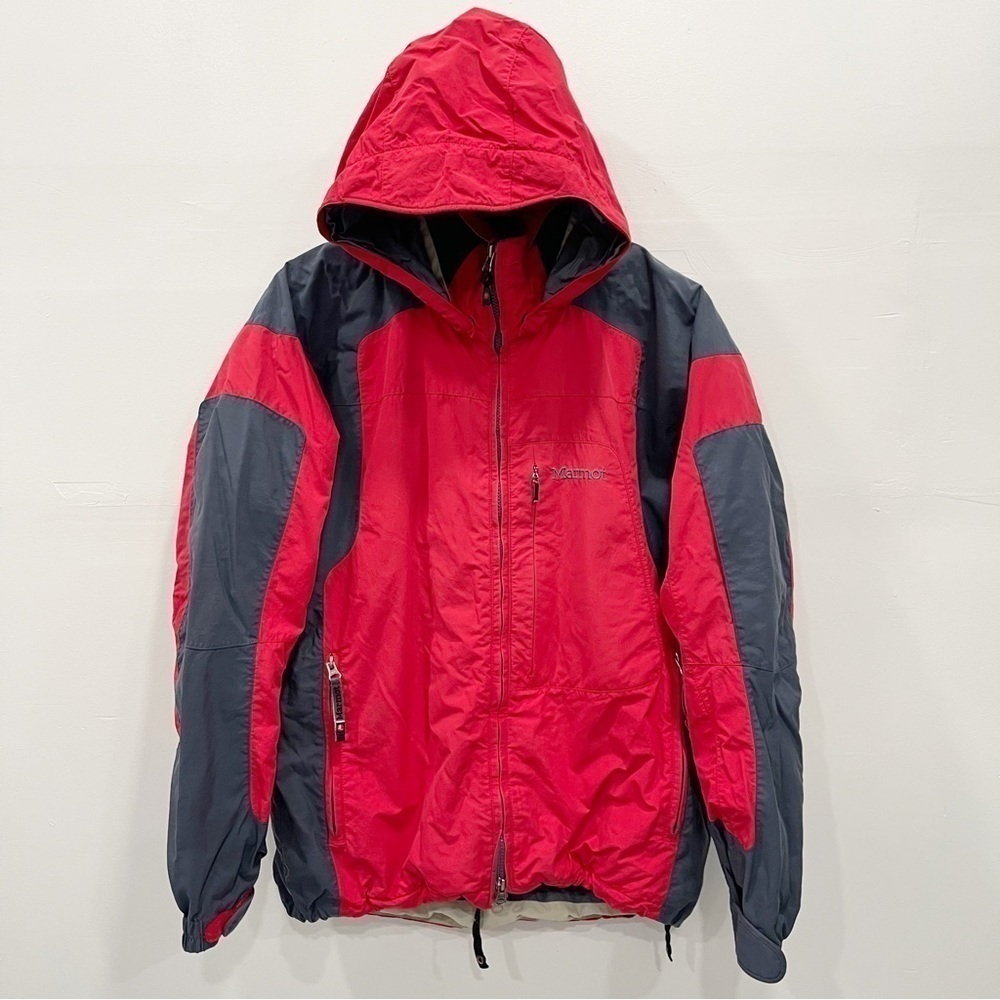 Marmot Red Hooded Full Zip Jacket Winter Outdoor Heavyweight Medium